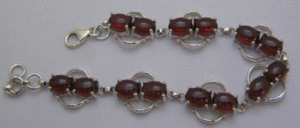 Shah Gems Women's Natural Garnet <b>Cuff</b> <b>Bracelet</b> 925 Sterling <b>Silver</b> Fashion Accessory - Product Image 1