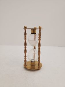 Reloj de arena de latón arena blanca grande 6 "temporizador de arena números romanos jeroglíficos cosecha guadaña reloj de arena de latón Vintage decoración del hogar - Product Image 5
