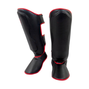 MMA Pierna Protectores de pies Espinilleras Cuero Kickboxing Espinilleras para Muay Thai Equipo de protección - Product Image 3