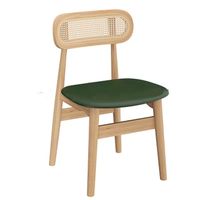 Chaise de restaurant en bois massif en cuir orange