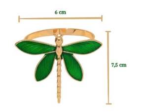 Anneaux de serviette en fer vintage de qualité supérieure, forme de papillon doré et vert, inspiré de l'antiquité, décoration de table de mariage pour salles à manger et fêtes - Product Image 3