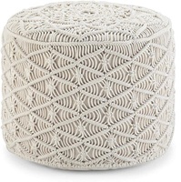 Tabouret en bois de macramé fait à la main, Table décorative ronde pour la maison, intérieur et extérieur, pour chambre d'enfants, chambre d'adolescent, Hall