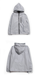 Coupe-vent à capuche de course à pied pour hommes, à la mode OEM, veste de poche réfléchissante pour la pluie en hiver pour le cyclisme - Product Image 2