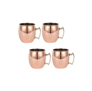 Handcrafted Super Quality Copper <b>Mugs</b> Hammered <b>Mugs</b> Stainless Steel Finishing With Brass Handle for Drinking - Product Image 1