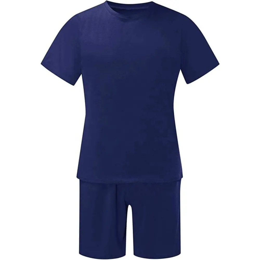Erkekler yaz eşofman 2 parça kıyafetler kısa kollu t-shirt ve şort setleri atletik spor elbise eşofman spor