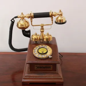 Vintage style antique telephone for office home decor gift living room antique interior dial phone retro table top decoration