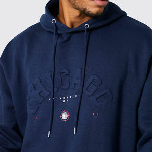Chándales lisos en relieve con estampado de hombre, ropa de calle con logotipo personalizado, jersey de gran tamaño, sudadera para hombre, chándal de algodón elástico/dibujo - Product Image 3