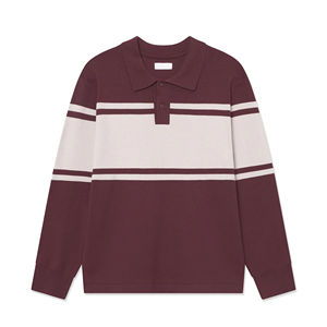 Pull à manches longues surdimensionné classique et intelligent pour hommes avec rayures blanches 100% coton doux avec logo personnalisé - Product Image 1