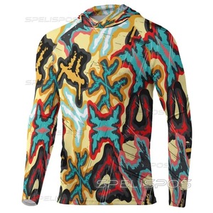 EM hecho a medida 50 + protección UV hombres capucha manga larga ropa de pesca camiseta de pesca ropa de pesca secado rápido transpirable 2025 - Product Image 5