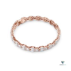 9.02 CT Rose <b>Gold</b> Marquise and Pear Lab Grown Diamond Bracelet in 18K <b>Solid</b> <b>Gold</b> - Product Image 3