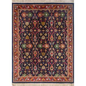 Alfombra de Lana Anudada a Mano con Diseño Floral Azul Aalam, 9x12, para Sala de Estar, para Adolescentes, Pae-5655, de Jaipur Rugs US - Product Image 1