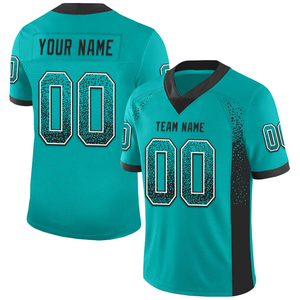 Camiseta personalizada de fútbol americano azul marino para adultos con mangas cortas de tela transpirable-Servicio de personalización OEM - Product Image 2