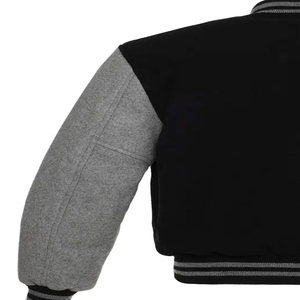 Chaqueta Universitaria para Hombre con Cuello Alto y Detalles de Ribete Acanalado, 100% Lana, Cálida para Invierno, Sensación Suave, Ropa de Calle para Exteriores - Product Image 4