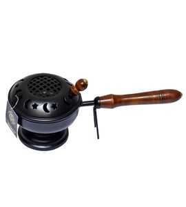 Quemador de incienso de la mejor calidad con mango de madera con acabado antiguo Nuevo soporte de aromaterapia de forma redonda para aroma de lavanda de té - Product Image 6