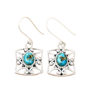 Natural Turquoise Gemstone Handmade Dangle <b>Earrings</b> Fashionable 925 Sterling <b>Silver</b> Jewelry 925 <b>Solid</b> Stamped <b>Silver</b> Jewelry - Product Image 1