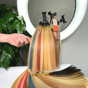 Tableau des roues de couleurs à la mode pour les extensions de cheveux Remy de style droit 1 pièce Extensions de cheveux humains bruts quantité minimale de commande - Product Image 5