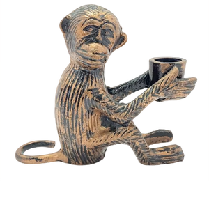 Soporte de vela de aluminio en Diseño de escultura de mono elegante soporte de iluminación decorativa para uso en la mesa del hogar y del hotel - Product Image 1