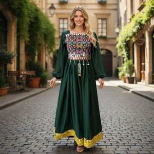 New Design Customized Fancy Printing Embroidery Frock and Shalwar Trouser 2pcs Pathani Suit Dress Afghani Dresses Set Breathable - Product Image 4