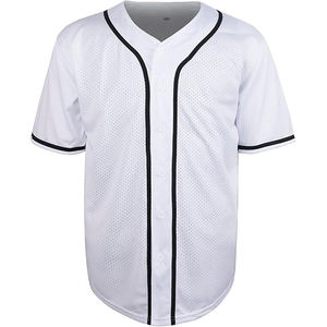 Camisetas de Béisbol Retro de Malla Transpirable de 260 g/m² con Botones Sublimados de Nuevo Diseño para Hombre - Product Image 1