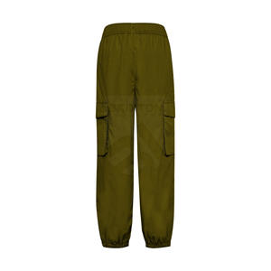Pantalon Cargo personnalisé pour hommes 100% coton coupe ample taille haute style Streetwear décontracté fermeture à la taille élastique devant plat léger - Product Image 2