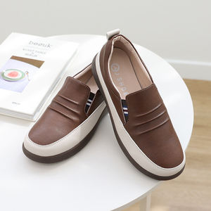 [JSHOE] Action Leather Cowhide Haini Simple Basic Slip On Shoes 3.5cm <b>Women</b> Comfort Casual <b>Flats</b> - Product Image 6