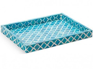 Nouveau design plateau d'incrustation d'os plateau de service indien fait à la main luxe et haute qualité prix usine direct plateau de service en incrustation d'os - Product Image 6