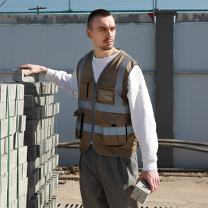 Customizable Dynamic Industrial Outfit Men Hi Vis Working Vest Bright <b>Fabric</b> Comfortable Fit Durable Stitching Safety Focus - Product Image 2