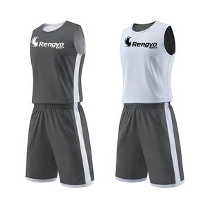 Conjuntos de camiseta de baloncesto de doble cara para hombre, ropa deportiva transpirable, trajes de entrenamiento, kits de uniformes de baloncesto de talla grande - Product Image 1