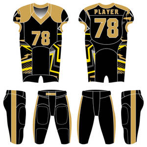 Ensemble d'uniformes de football américain personnalisés à 12 panneaux maillot de sport respirant de grande taille avec short imprimé par sublimation vêtements d'équipe - Product Image 3