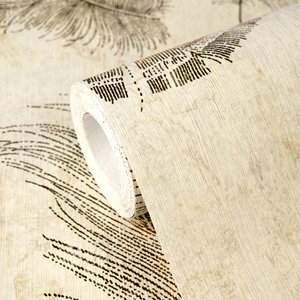 Papel Tapiz de Plumas de Pavo Real Hecho en Alemania, Rollos Beige Dorado, Estructura Textil de Vinilo No Tejido, Lavable, para Hogar, Sala de Estar, Hotel y Más - Product Image 3