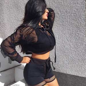 Women Solid Color Casual <b>Ladies</b> Long Sleeve Mesh Crop Top <b>Jacket</b> Women Summer Clothing - Product Image 6