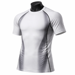 Camiseta de Compresión para Hombre de Primera Calidad, Manga Corta, Ropa Deportiva, Transpirable, Elástica, para Gimnasio, Suministro al por Mayor, Precio de Fábrica - Product Image 1