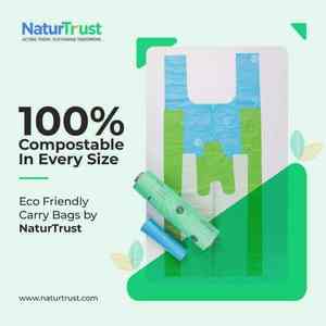 Sacs de transport réutilisables et écologiques pour fécule de maïs Poignées souples indiennes Sacs compostables imprimés personnalisés parfaits pour les commandes en gros - Product Image 3