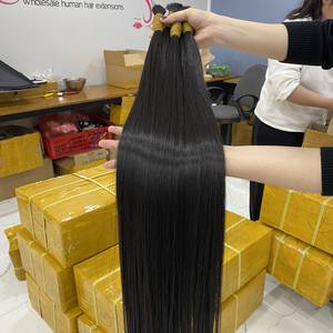 Cheveux humains vierges vietnamiens de haute qualité, lisses et raides, cuticules alignées, naturels, en vrac, non traités chimiquement, vente en gros - Product Image 2