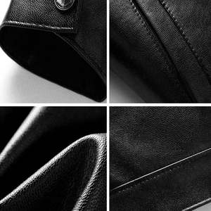 Veste en cuir noire respirante de haute qualité 2026, personnalisable en gros, dernier design, nouvelle mode, veste en cuir d'hiver pour hommes - Product Image 6