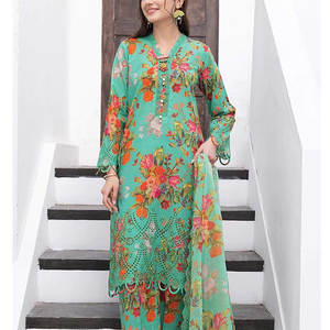 Precio barato transpirable y cómodo mujeres islámicas Camisa larga y pantalones conjuntos Impresión digital vestidos casuales para mujeres - Product Image 3