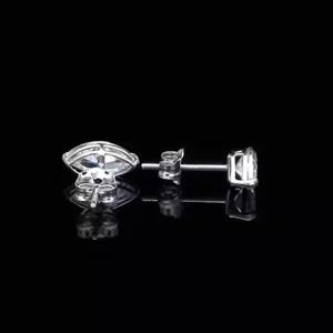 Pendientes de tuerca de diamante cultivado en laboratorio, pendientes de regalo de Plata de Ley 925, pendientes de tuerca de moissanita de corte Marquesa 2TCW, regalo de cumpleaños para - Product Image 2