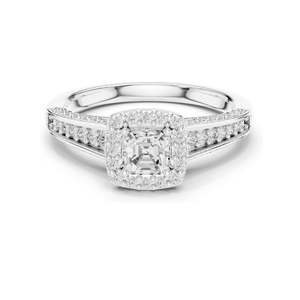 Bague de fiançailles pour femme avec diamant de laboratoire taille Asscher 1,19 carat, pureté VVS-VS EF, en or 18 carats, 14 carats, 10 carats et argent 925, rose - Product Image 1