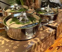 Casseroles de cuisine Ruffoni modernes, faites à la main, en aluminium écologique, compatibles gaz et induction, avec couvercle en aluminium