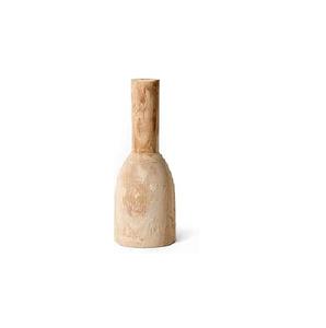 Vase en bois minimaliste avec fleurs, décoration naturelle, artisanat fait main, style d'intérieur moderne, accent de maison biologique, design sculptural - Product Image 5