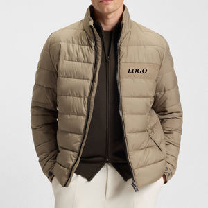 Vestes bomber unies à prix avantageux pour hommes, collection hiver, impression de logo personnalisée, couleur unie, poignets ajustables, fermeture éclair - Product Image 1