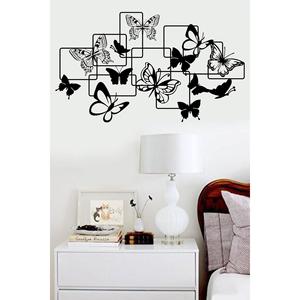Farfalle linee quadrate rettangolari decorazione da parete in legno taglio Laser articolo regalo 60x40cm