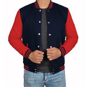 Chaqueta de béisbol informal Letterman de escuela secundaria para hombres, chaquetas de hombre de estilo formal con mangas de cuero personalizadas - Product Image 2