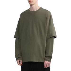 <b>Men's</b> High Quality Custom Logo Printed Training T-Shirt Regular Crew <b>Neck</b> Full Sleeve Hip Hop Streetwear Shirt - Product Image 1