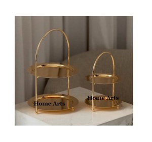 <b>3</b> <b>Tier</b> Galvanized <b>Cake</b> Snacks <b>Stand</b> Prime Quality Round Shape <b>Cake</b> Chocolates <b>Stand</b> From Manufacturer In India - Product Image 2