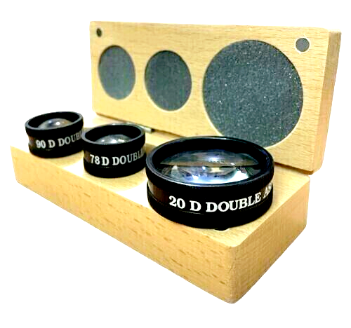 SS Manufacture Diopter Lens Combo Set of 3 Lens 20D 90D & 78D Ophthalmology & Optometry in Box