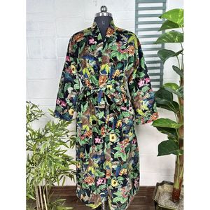 Robe de Chambre Kimono Unisexe en Velours de Luxe, Veste Réversible en Soie Double, Automne Hiver, Cadeau Élégant, Vert Ikat, Bleu Malibu, ODM Tie - Product Image 3