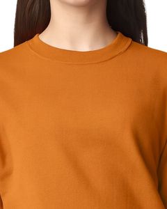 Sudadera de cuello redondo para mujer en tejido polar naranja liso, impresión de logotipo personalizado OEM, ropa informal para mujer, sudaderas suaves en venta - Product Image 1