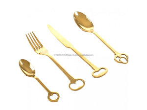 Offre Spéciale de couverts de luxe élégants en métal doré PVD - Product Image 6
