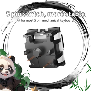 מתגי ZIFRIEND 5 פינים OUTEMU Axis Noah <span class=keywords><strong>Silver</strong></span> Panda שקטים לינאריים/מישושיים, 50 מיליון לחיצות, כוח של 55 גרם/62 גרם/67 גרם למקלדת - Product Image 4